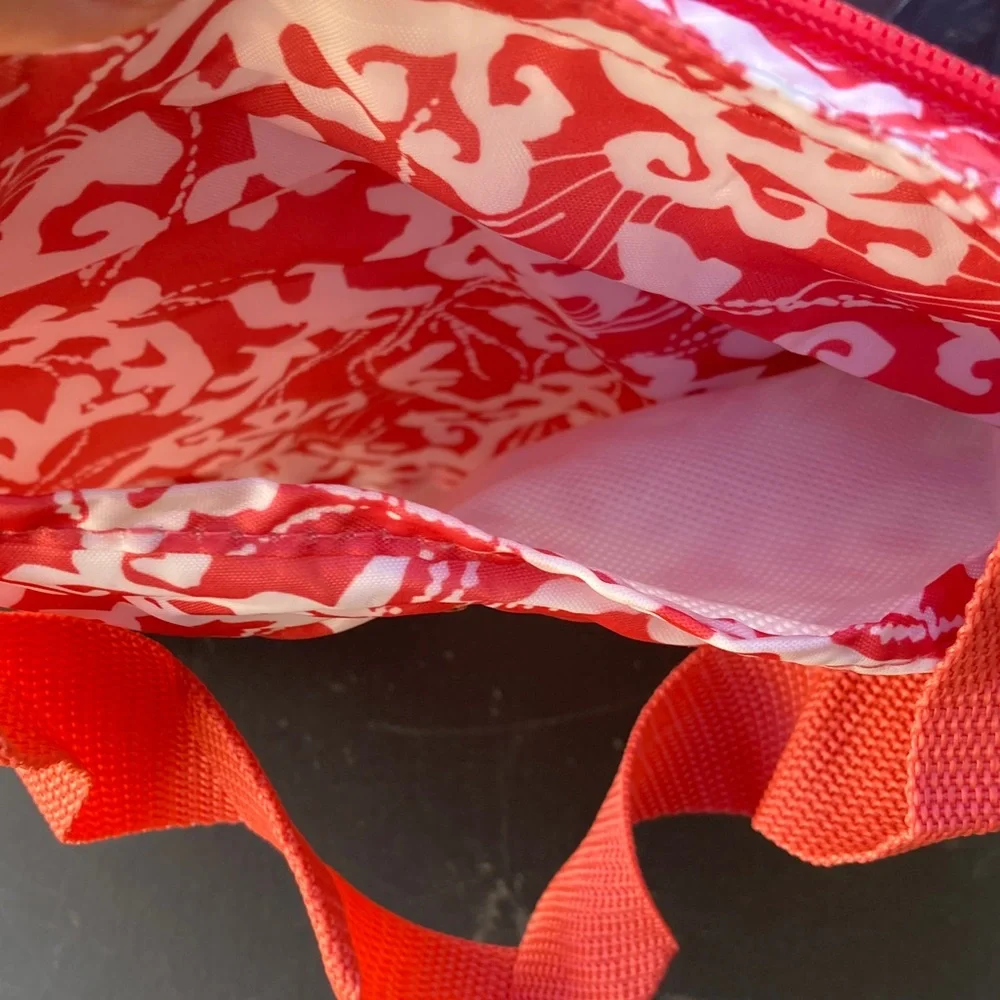 California innovations Insulated Pink and White Market Tote Bag Foldable - Picture 3 of 7
